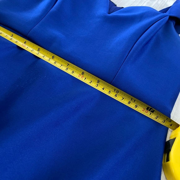 BISOU BISOU Royal Blue Rich Matte Satin Off Shoulder Dress - Picture 5 of 10